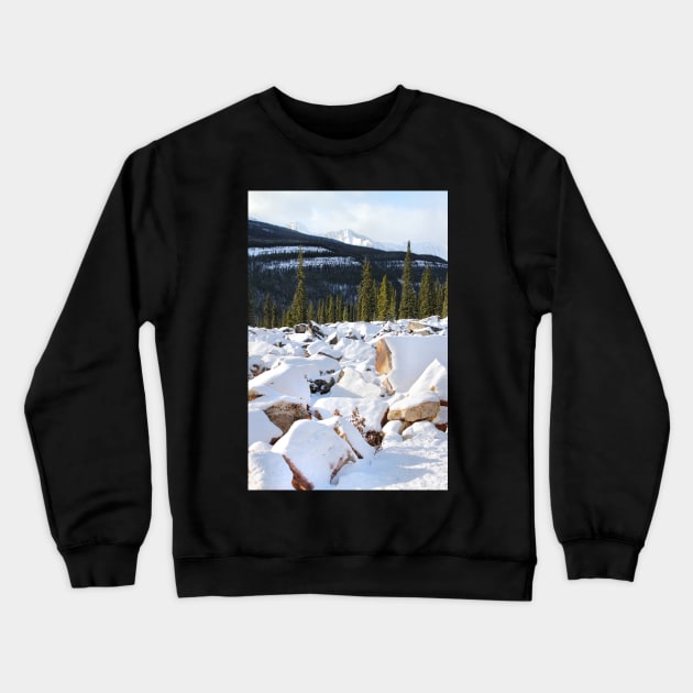 Autumn in The Rockies: The First Snow: Jasper National Park Crewneck Sweatshirt by Carole-Anne